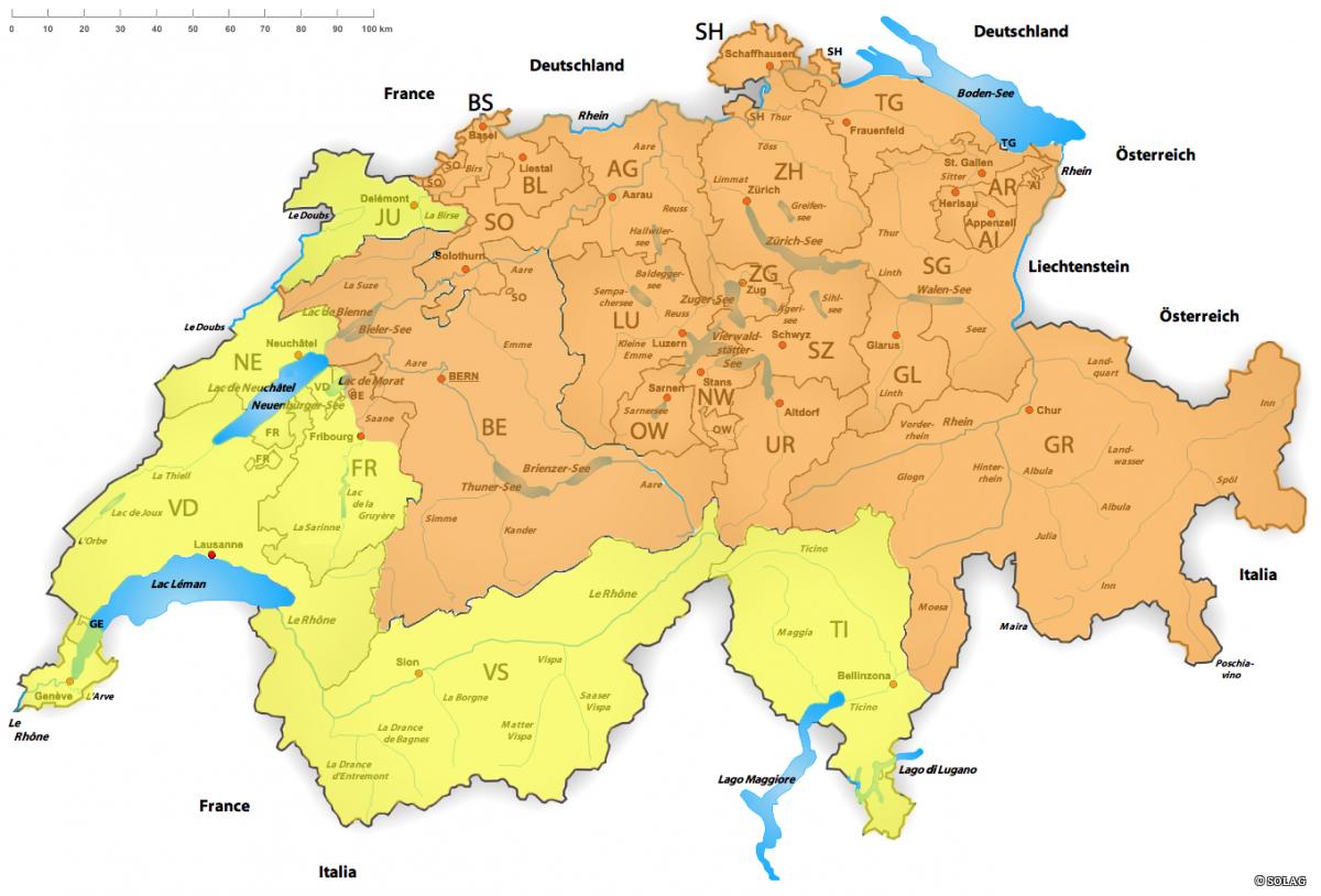 Die Regionen unserer Vertriebsmitarbeiter und unseres technischen Dienstes